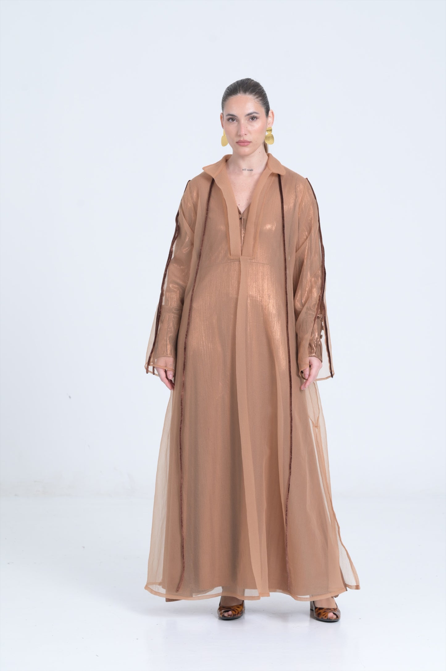 Brown shimmer long dress